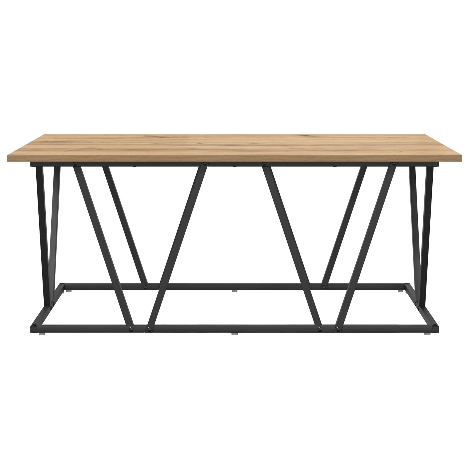 Salontafel Artisan Eiken 100X50X40 Cm Gemaakt Van Hout En Metaal Ambachtelijk eiken