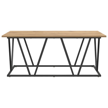 Salontafel Artisan Eiken 100X50X40 Cm Gemaakt Van Hout En Metaal Ambachtelijk eiken