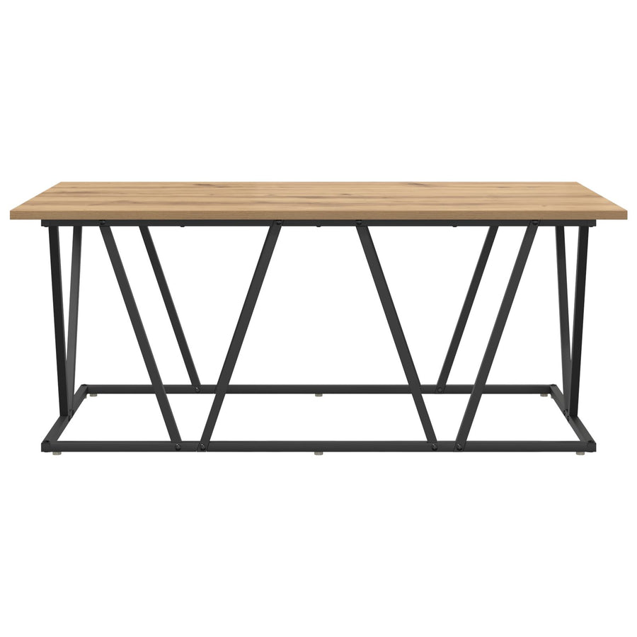 Salontafel Artisan Eiken 100X50X40 Cm Gemaakt Van Hout En Metaal Ambachtelijk eiken