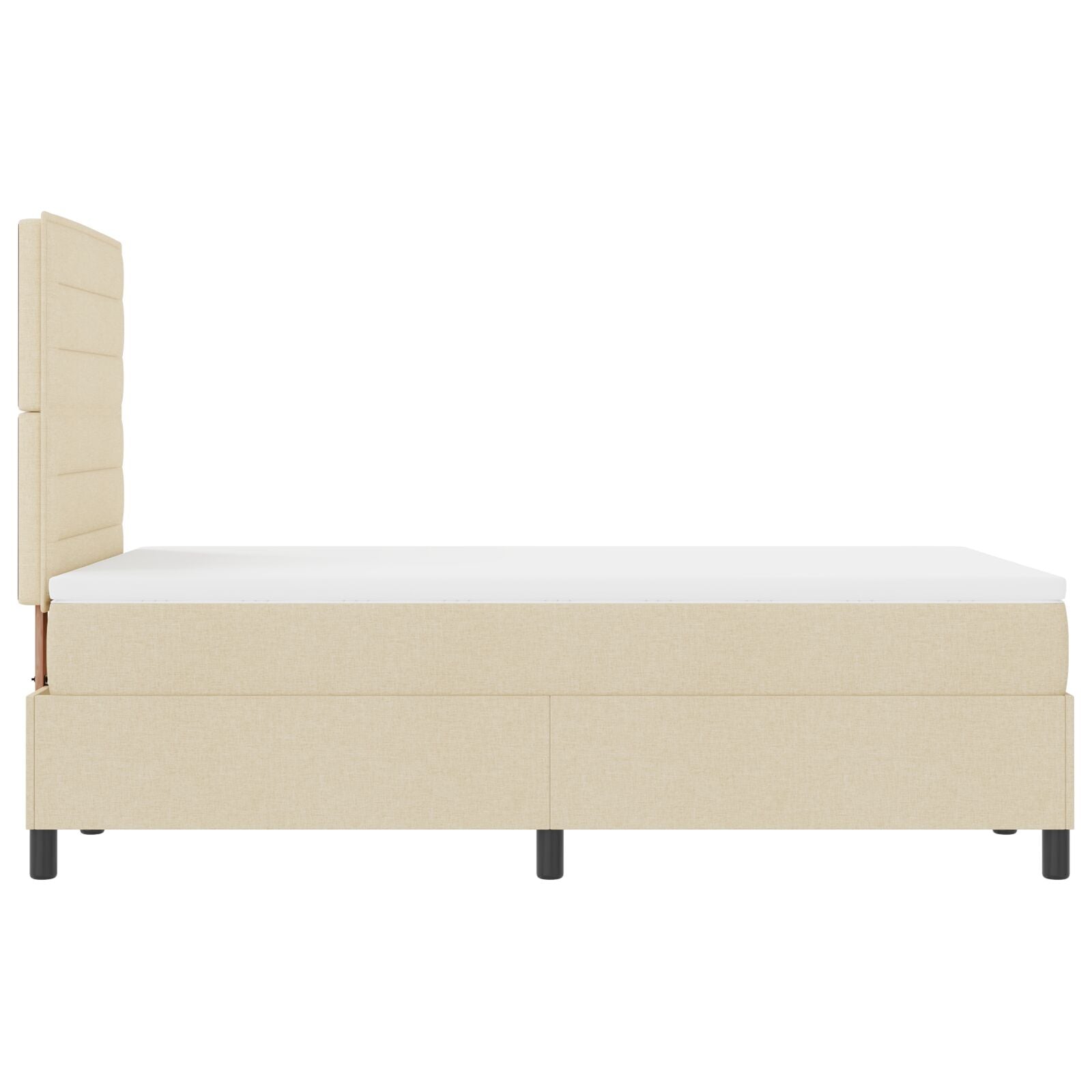 Boxspringbed Met Matras Stof Crème 120 x 200 cm Lijnenontwerp