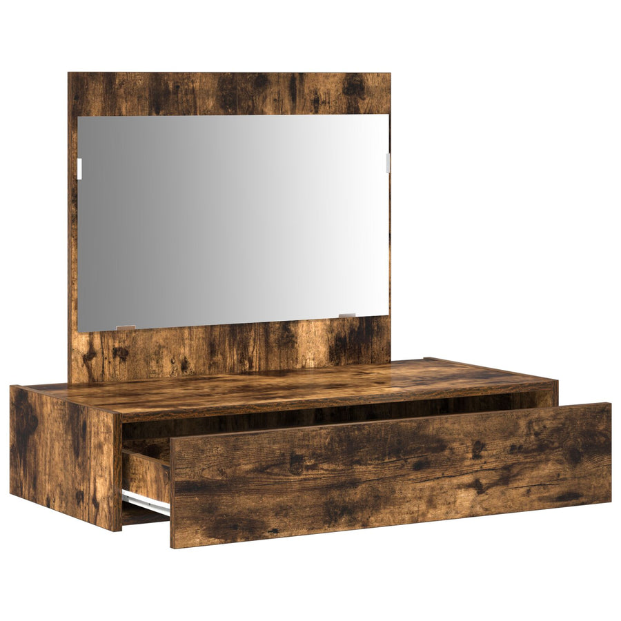 Wandhangende Kaptafel 83 x 40 x 70 cm Gerookt eiken zonder LED