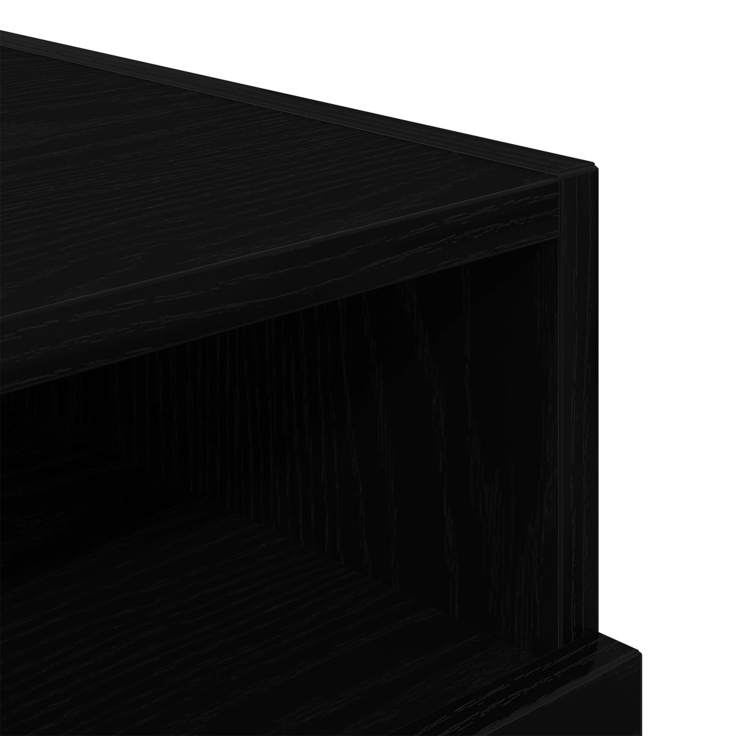 Nachtkastje Met Led-Verlichting 40X39X37 Cm 1 Zwart eiken
