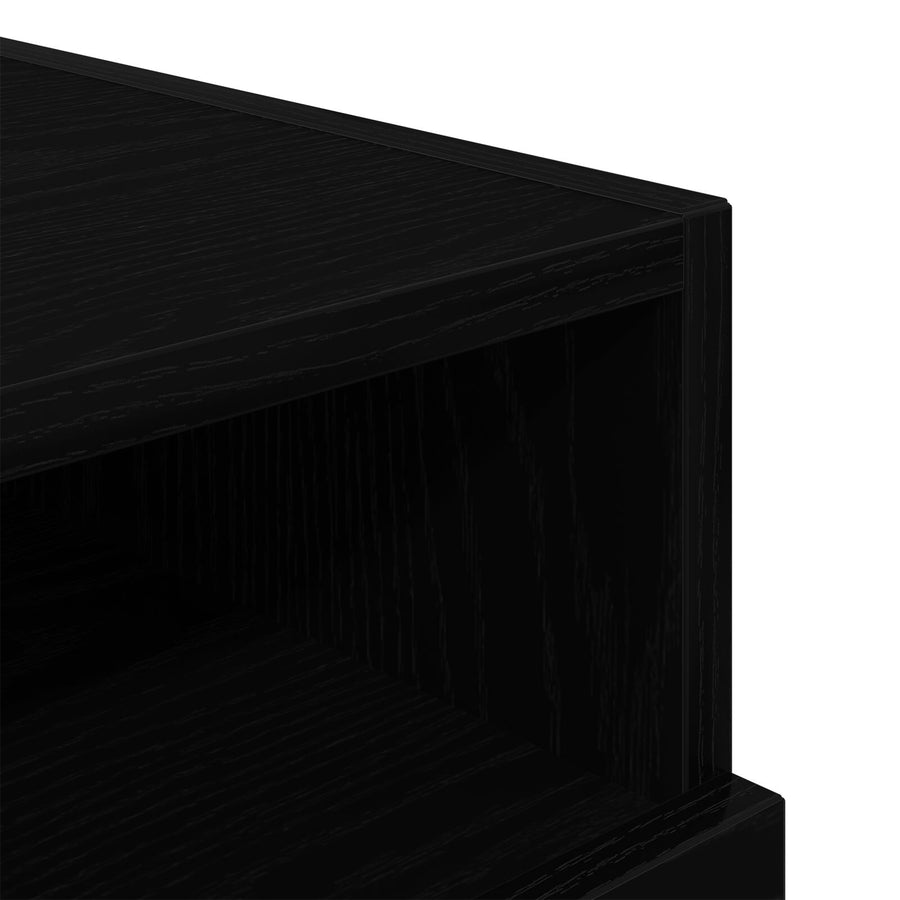 Nachtkastje Met Led-Verlichting 40X39X37 Cm 1 Zwart eiken