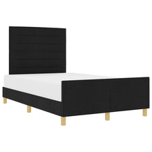 Bedframe Zwart 140X190 Cm Stof Crème