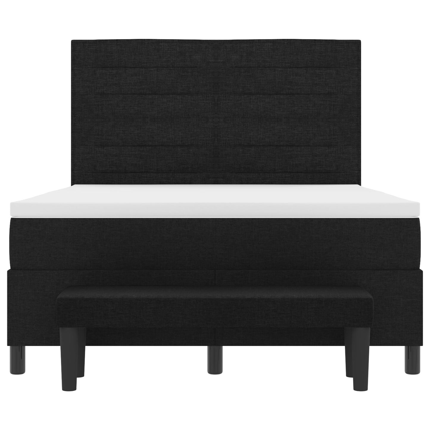 Boxspringbed Met Matras En Bank Stof Zwart 140 x 190 cm Lijnen ontwerp