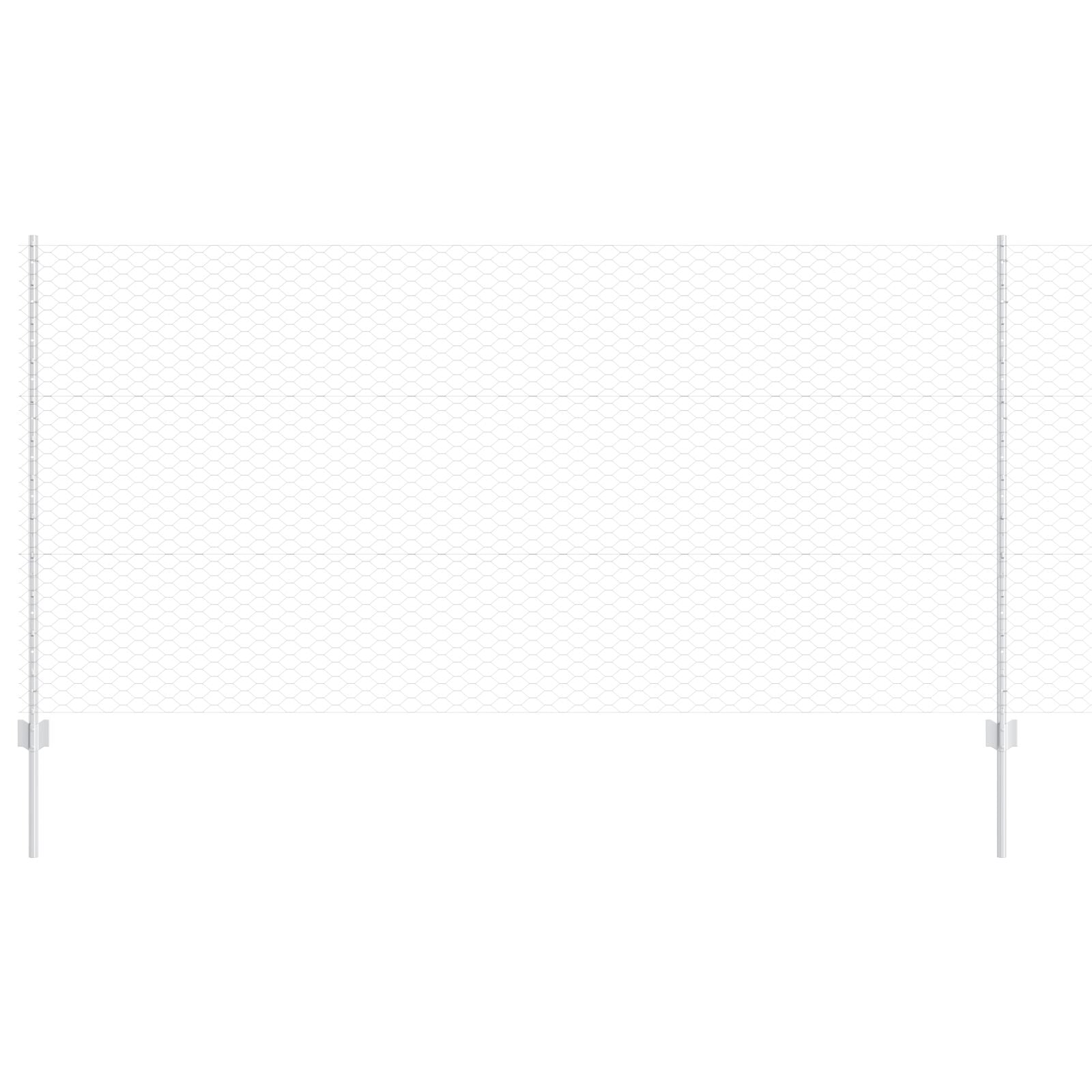 Tuin Fence Set Set Van 2 Gegalvaniseerd Staal 25 X 1.2 M Duurzaam
