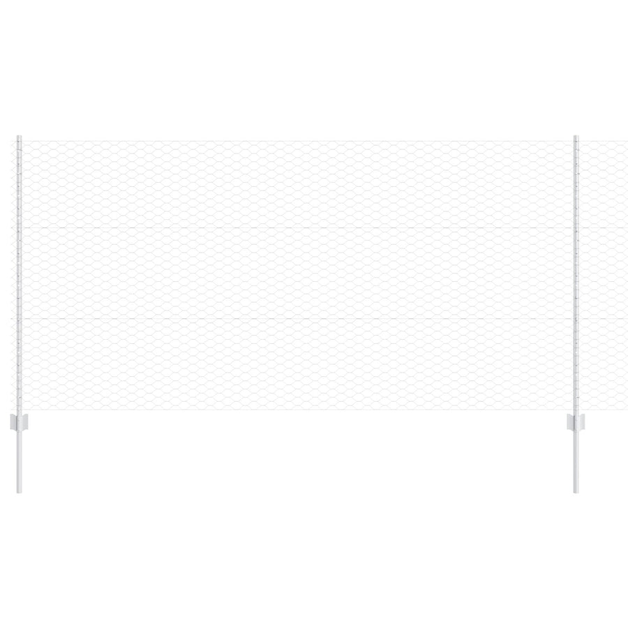 Tuin Fence Set Set Van 2 Gegalvaniseerd Staal 25 X 1.2 M Duurzaam