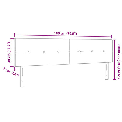 Hoofdbord Met Knopen Stof Donkergrijs 180 cm Laag hoofdbord