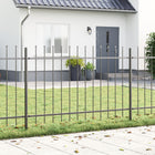 Garden Fence 3 pcs Grey 5.1 x 1 m Powder-coated steel