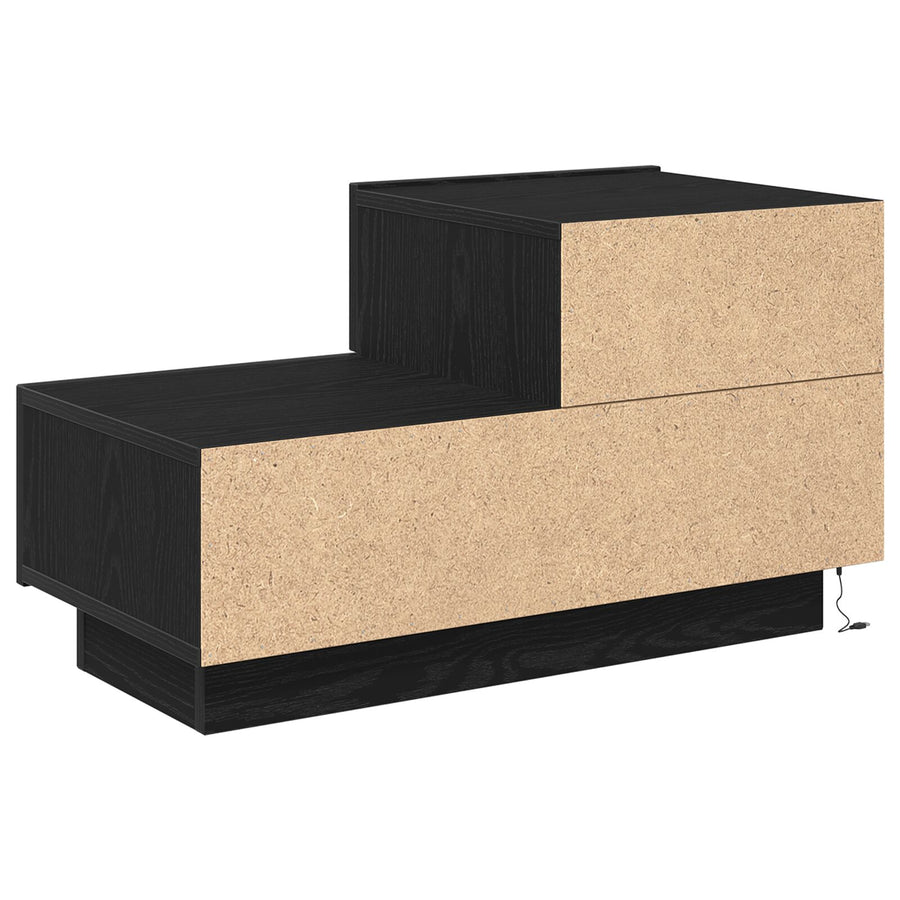 Nachtkastje Met Led-Verlichting 70X36X40.5 Cm Zwart eiken