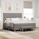 Boxspring bed 180x200 cm taupe stof
