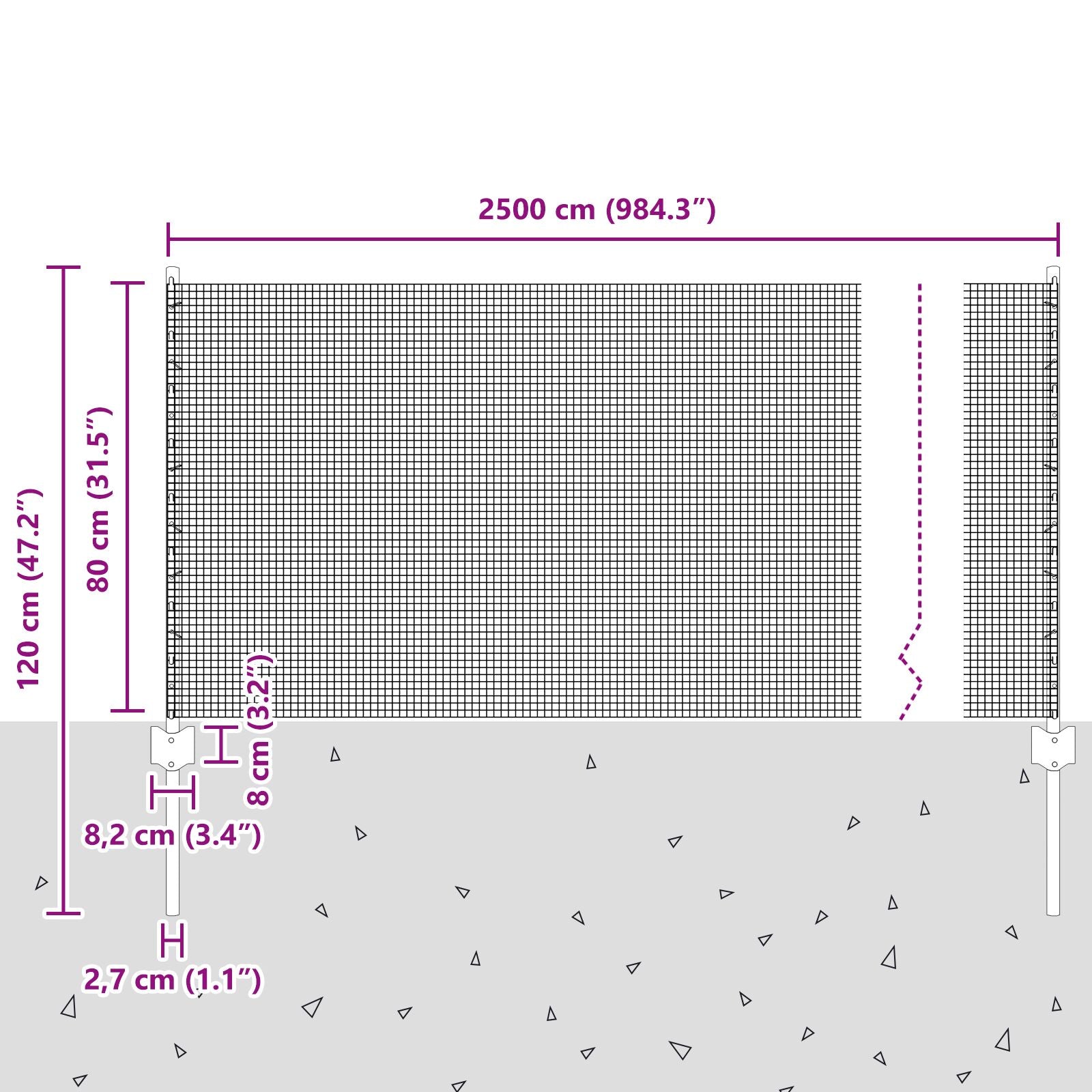 Gelaste Draadhek Met 11 U-Palen Zilver 0.8X25 M Staal