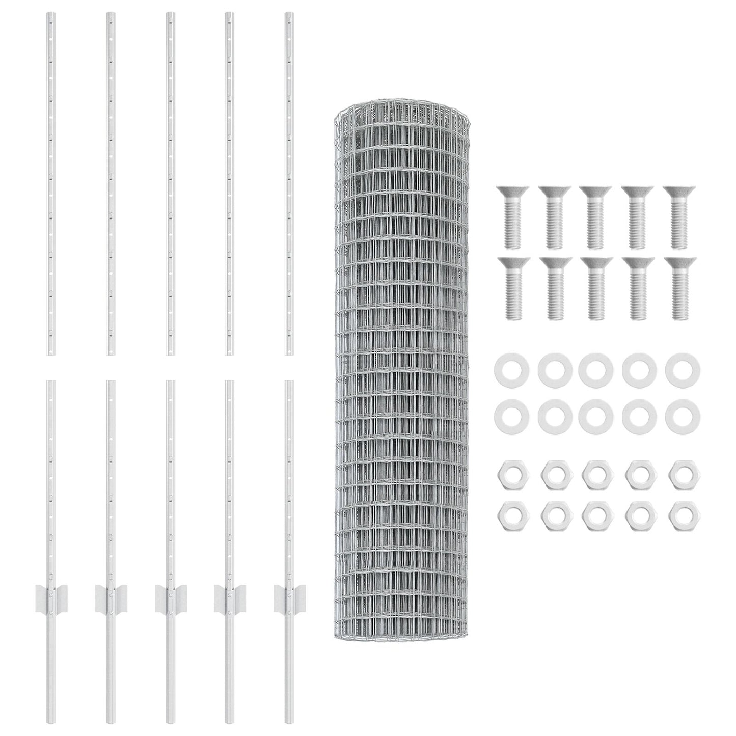 Tuinhekset Set Van 2 Gegalvaniseerd Staal 10 X 1.2 M Duurzaam
