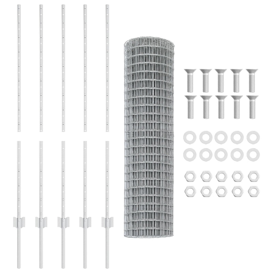 Tuinhekset Set Van 2 Gegalvaniseerd Staal 10 X 1.2 M Duurzaam