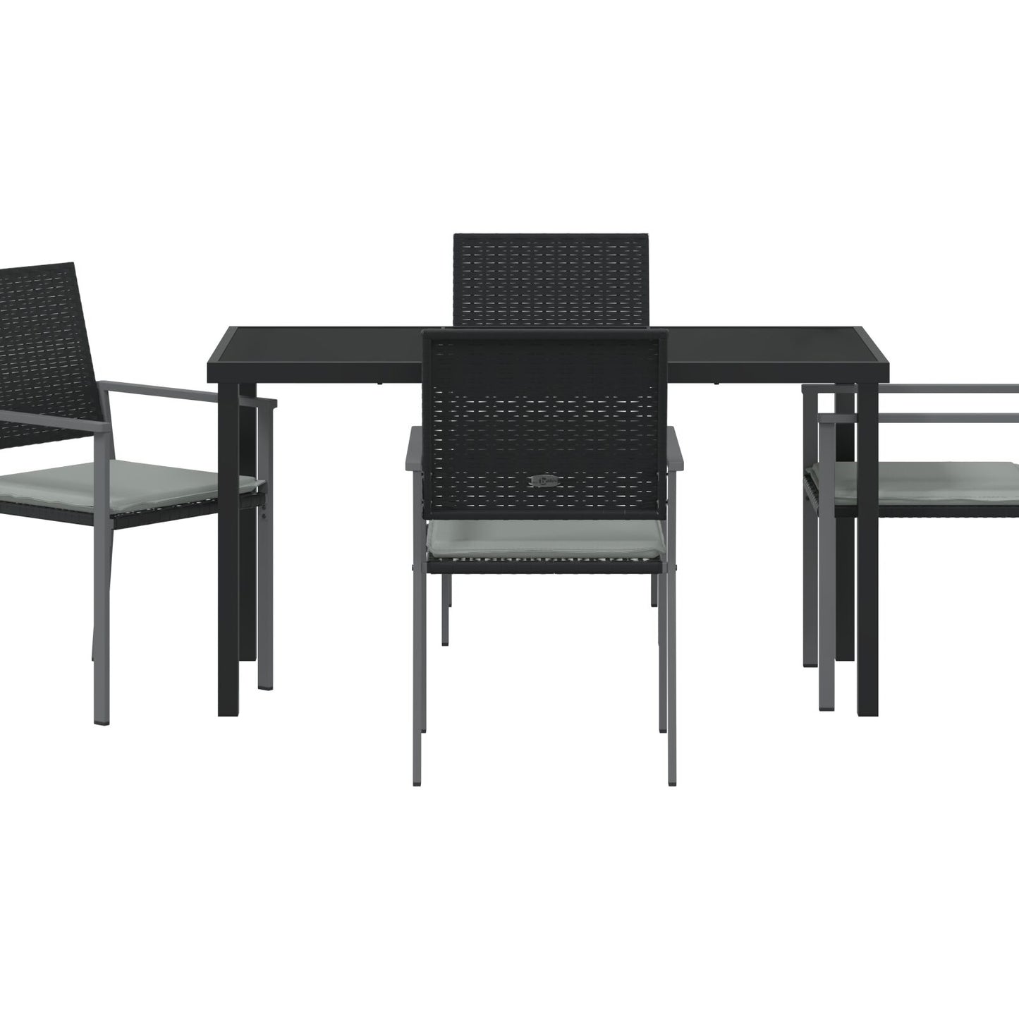 Set Van 3 Zwart Pe Rattan 54X62,5X89 Cm Duurzaam Tuinstoel