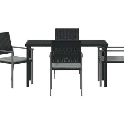 Set Van 3 Zwart Pe Rattan 54X62,5X89 Cm Duurzaam Tuinstoel