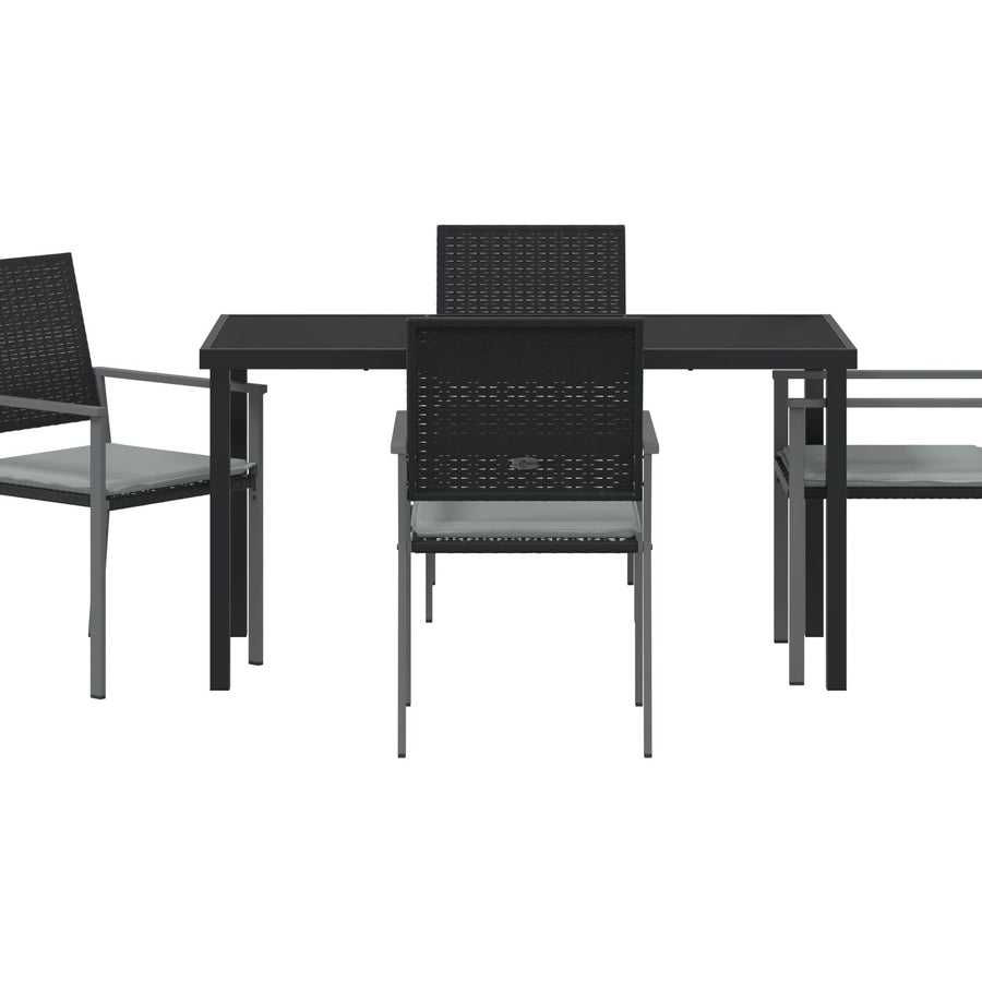 Set Van 3 Zwart Pe Rattan 54X62,5X89 Cm Duurzaam Tuinstoel