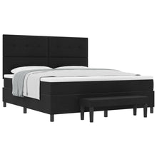 Boxspring Bed Met Matras & Bank Stof Zwart 180 x 200 cm Met knopen