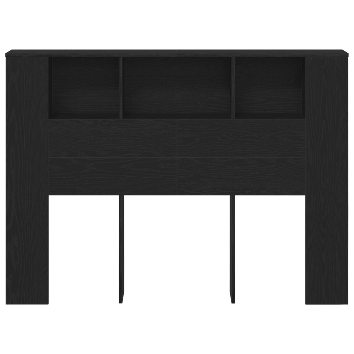 Zwarte Eikenhouten Hoofdbordkast - 140X19X104.5 Cm - Gemaakt Van Engineered Wood