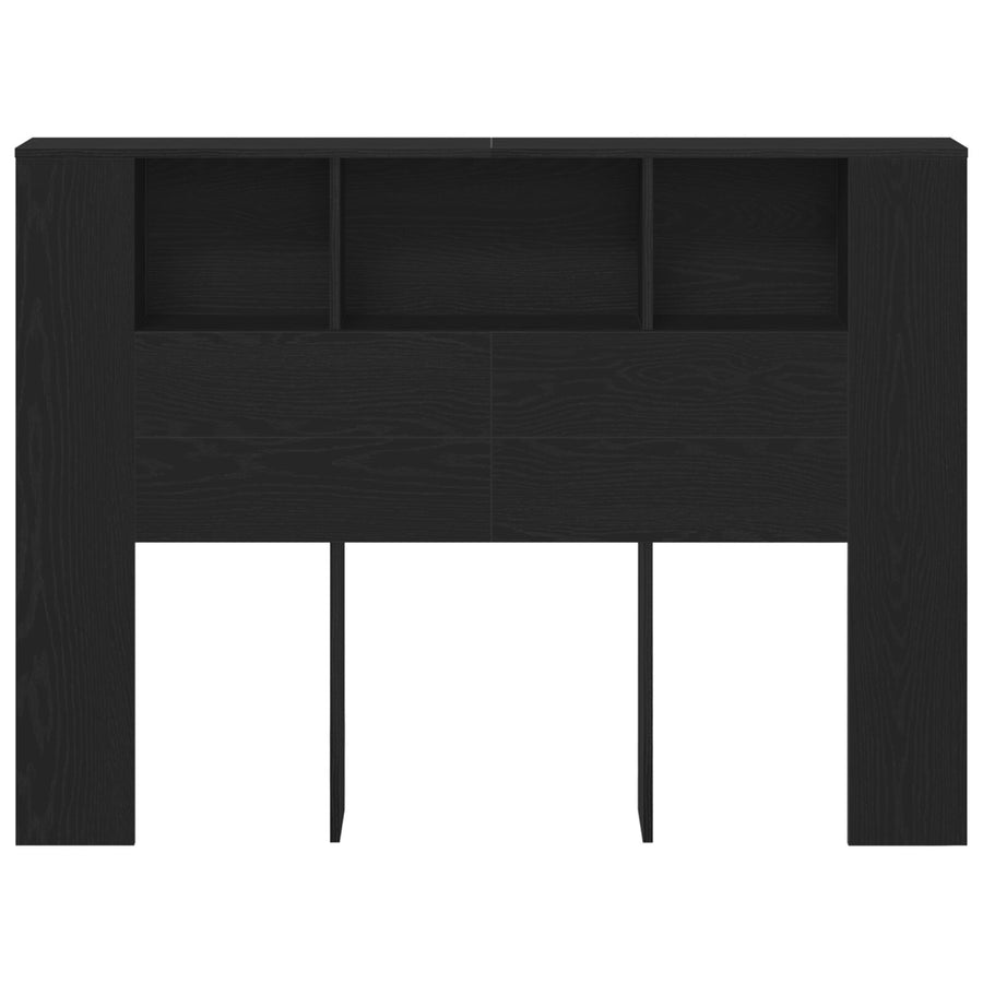 Zwarte Eikenhouten Hoofdbordkast - 140X19X104.5 Cm - Gemaakt Van Engineered Wood