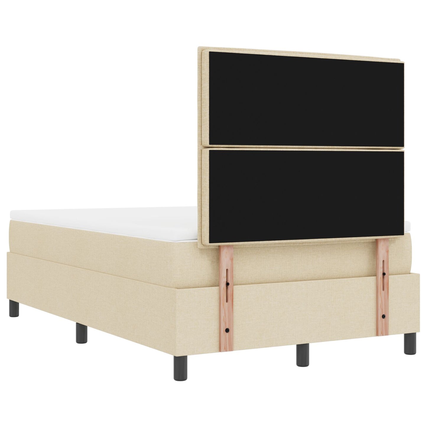 Boxspring Bed Met Matras & Bench Stof Crème 120 x 200 cm Lijn ontwerp