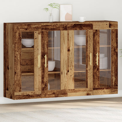 Wandkast Set Van 2 Oude Hout Massief Hout 139 X 34 X 90 Cm