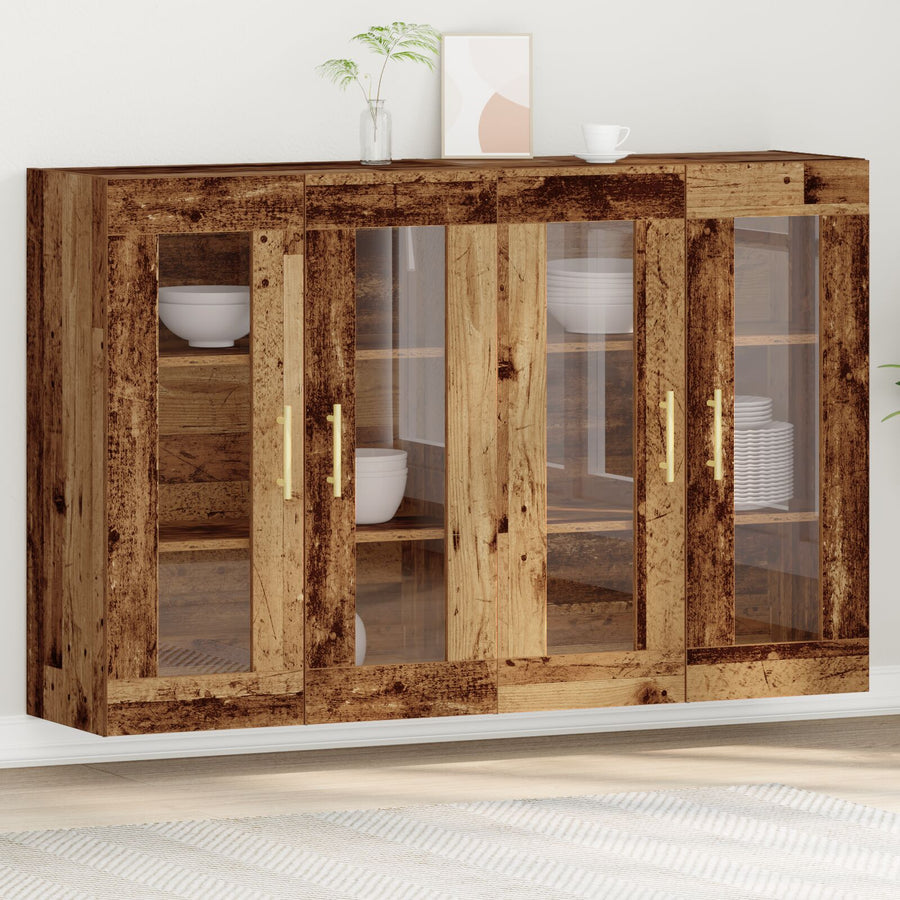 Wandkast Set Van 2 Oude Hout Massief Hout 139 X 34 X 90 Cm