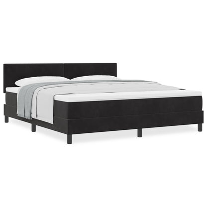 Boxspringbed Met Matras Zwart Super King Velvet Blauw