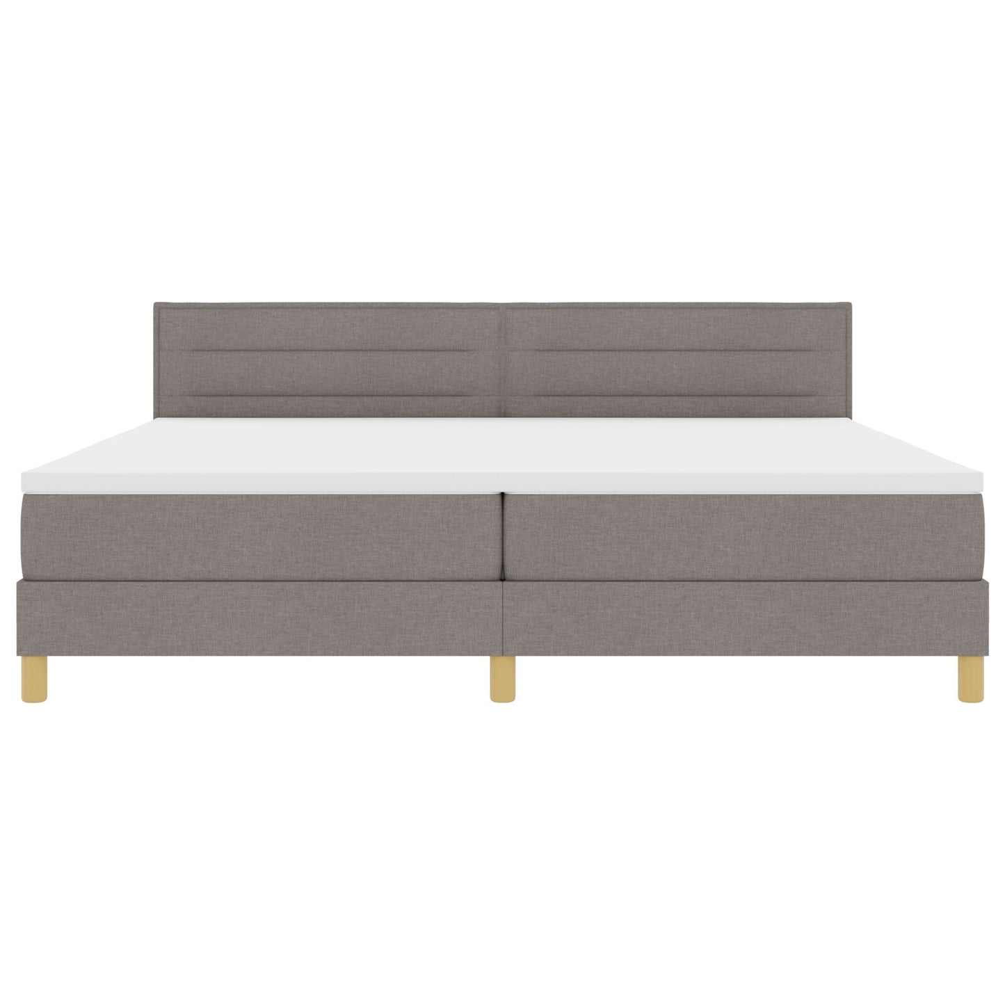 Boxspring Bed Met Matras Stof Taupe 200 x 200 cm Lijnen ontwerp