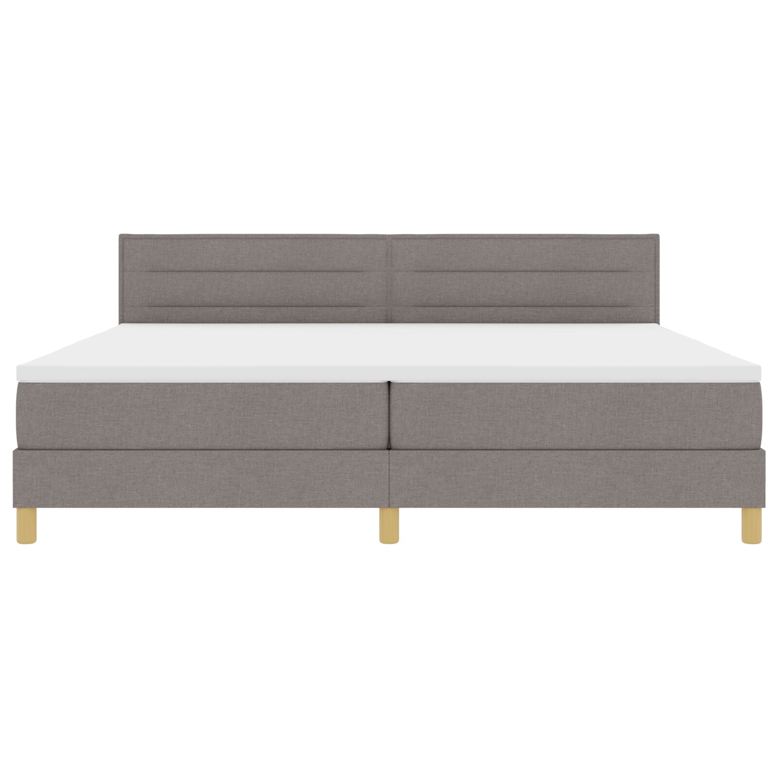 Boxspring Bed Met Matras Stof Taupe 200 x 200 cm Lijnen ontwerp