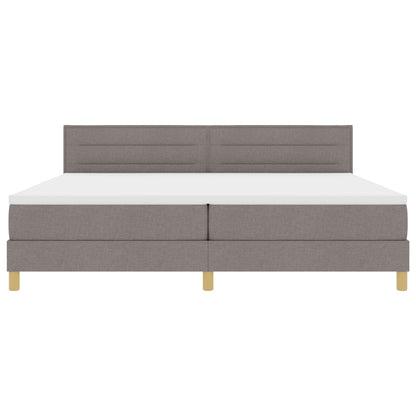 Boxspring Bed Met Matras Stof Taupe 200 x 200 cm Lijnen ontwerp