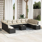 Loungeset polyrattan 11-delig zwart