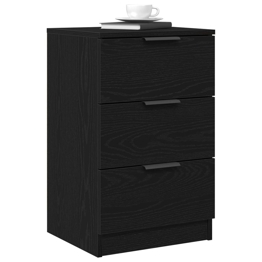 Nachtkastjes 2-Pack Zwart Eiken 40X65X65 Cm Gemaakt Van Bewerkt Hout