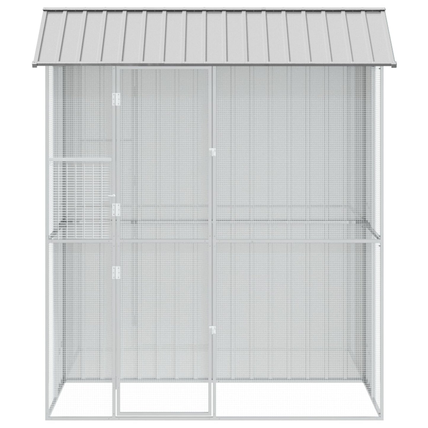 Vogelvolière Grijs 215X110X247 Cm Staal