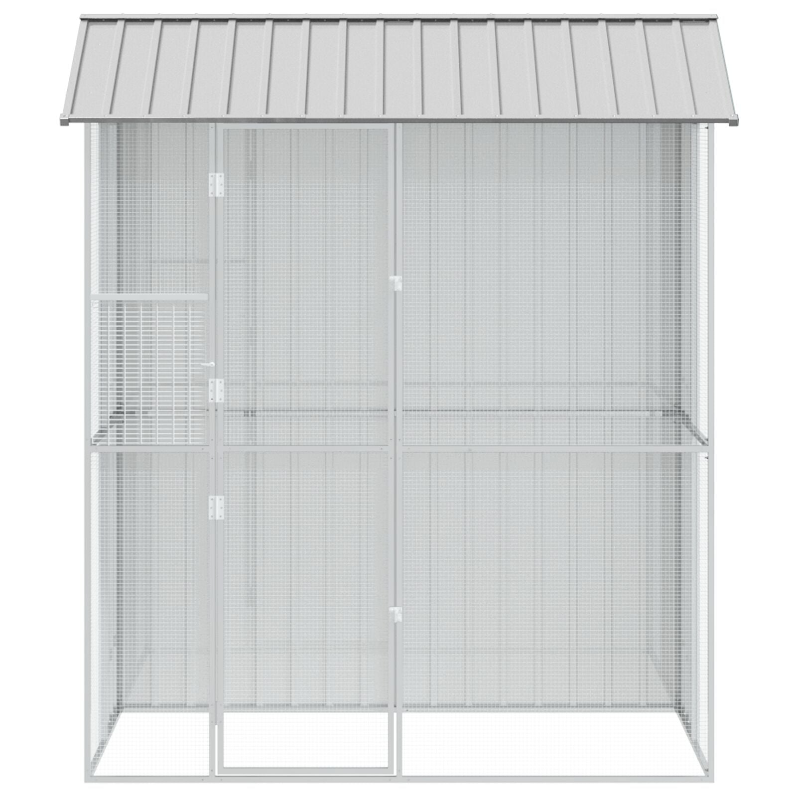 Vogelvolière Grijs 215X110X247 Cm Staal