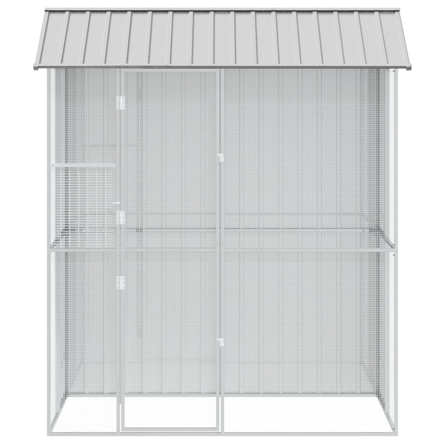 Vogelvolière Grijs 215X110X247 Cm Staal