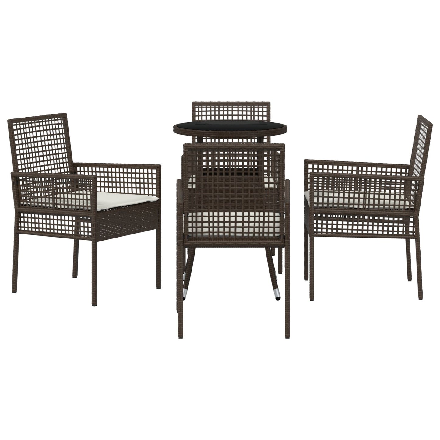 5 Delige Tuin Eetset Bruin Poly Rattan
