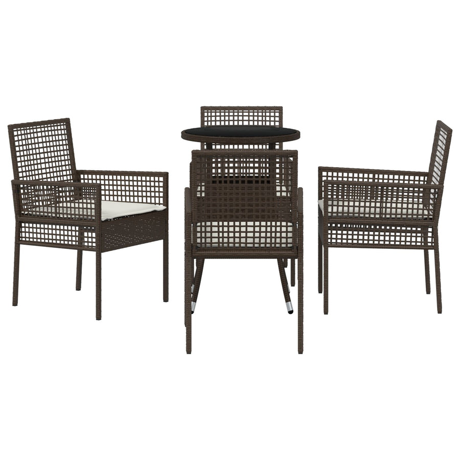 5 Delige Tuin Eetset Bruin Poly Rattan