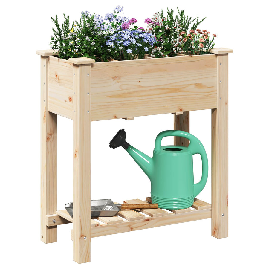 Tuinplantsoen Met Rasters 71X37X76 Cm Massief Hout Vuren 71 x 37 x 76.5 cm