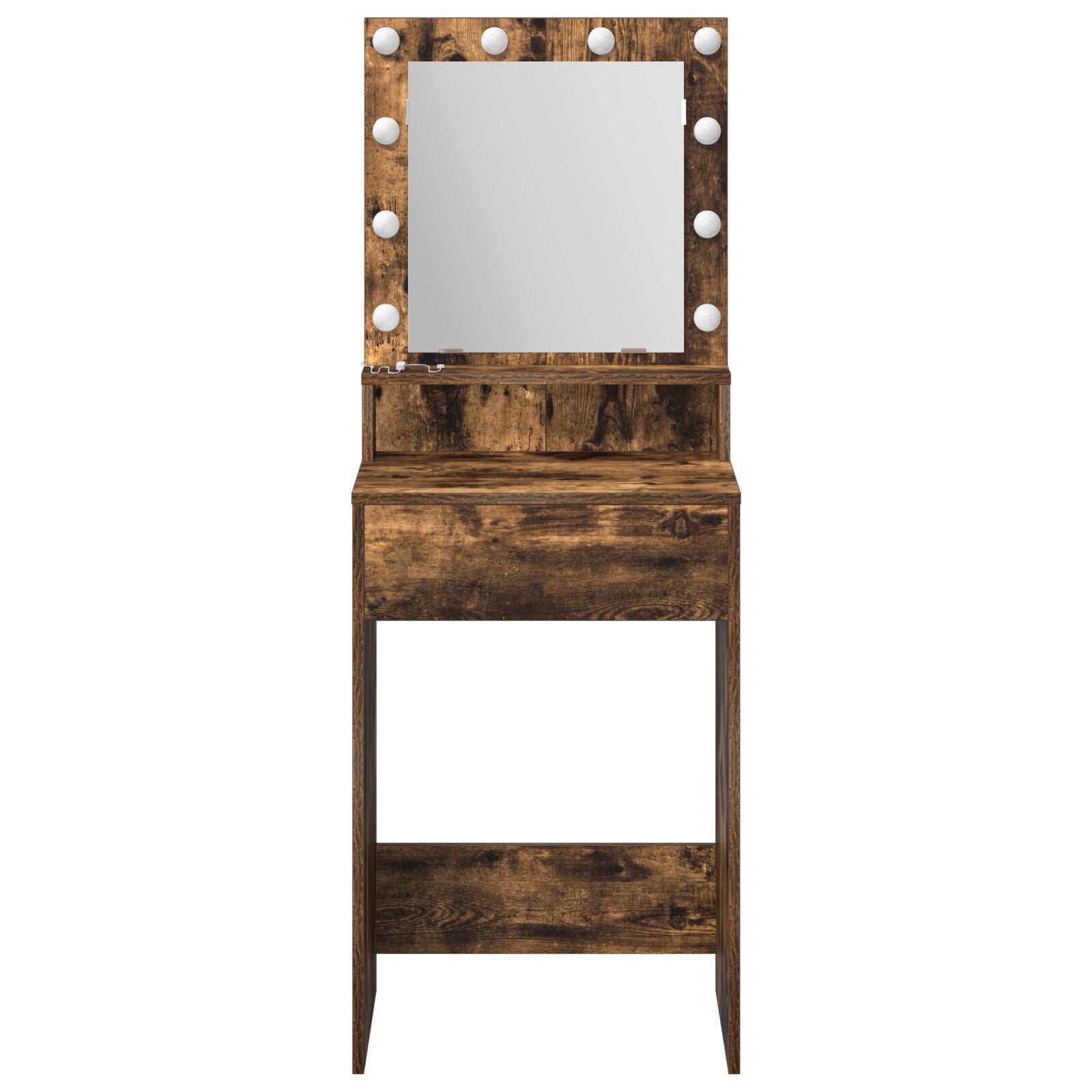 Kaptafel Met Led-Verlichting - - Gerookt eiken 50 x 41 x 135 cm