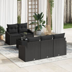 Loungeset polyrattan 6-delig zwart