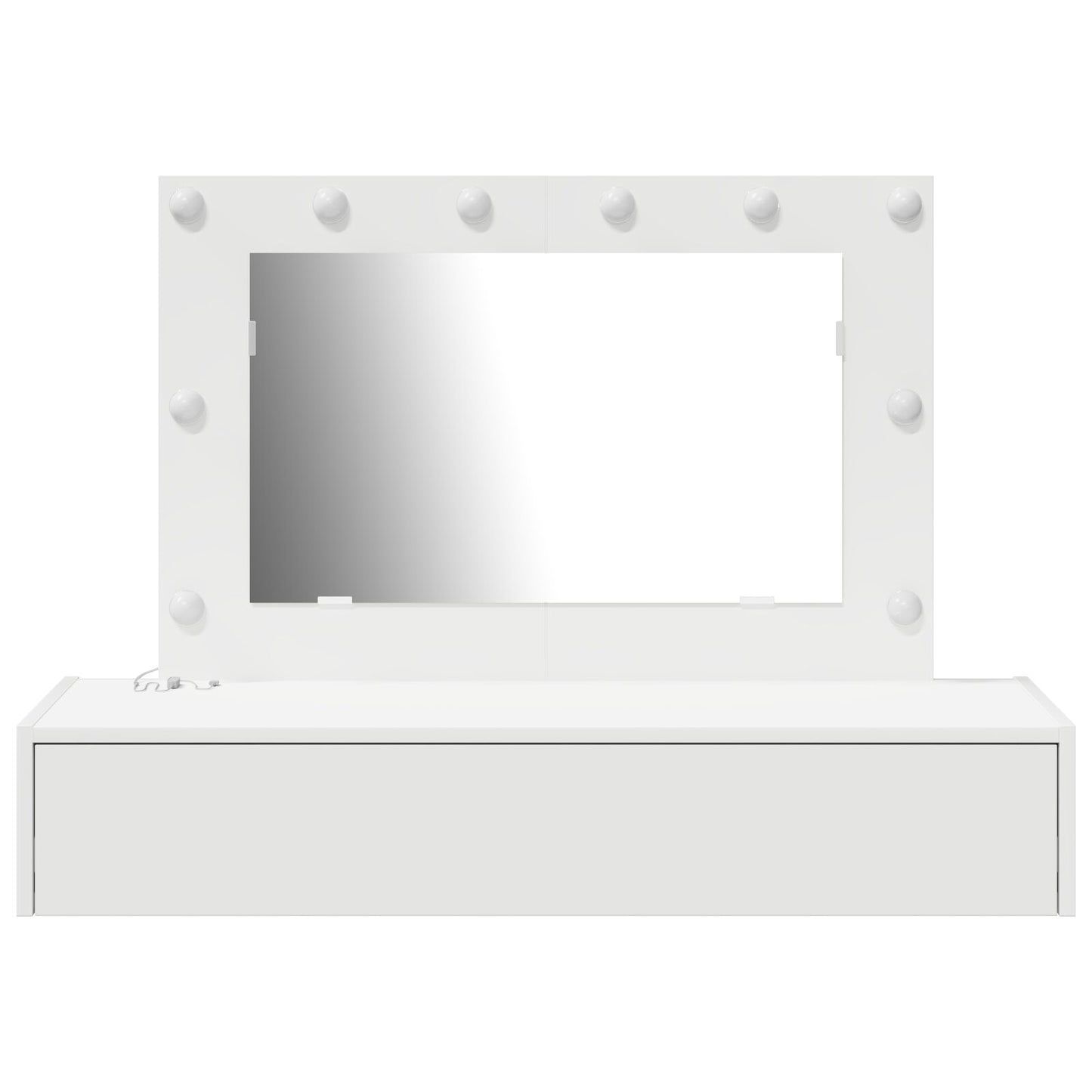 Wandhangende Kaptafel Lichten 100 x 40 x 70 cm Wit met LED
