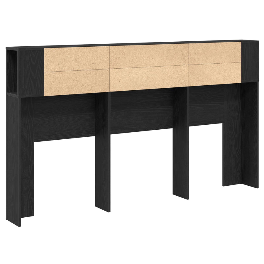 Hoofdbordkast In Zwart Eiken - 180X18.5X102.5 Cm