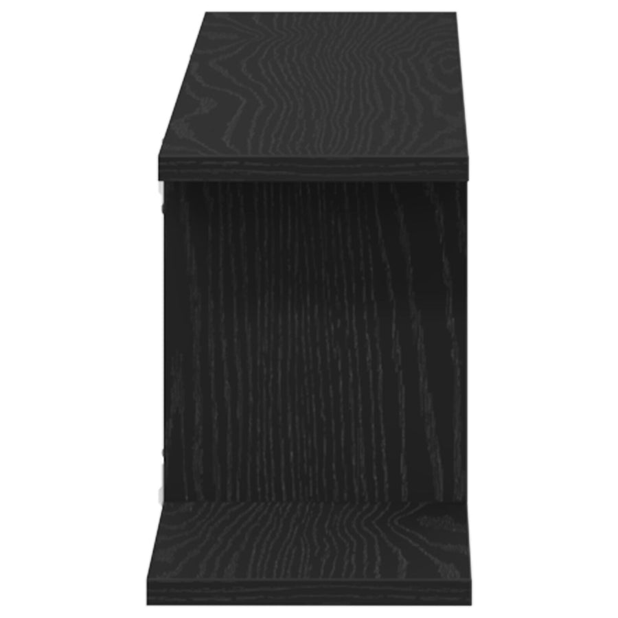 Wandplank Voor Tv Zwart Eiken 125X18X23 Cm Bewerkt Hout