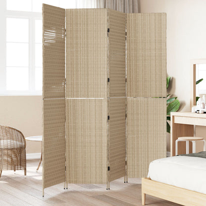 Room Dividers Hout, Stof , Hoog Opvouwbaar 200 cm Beige 4 panelen