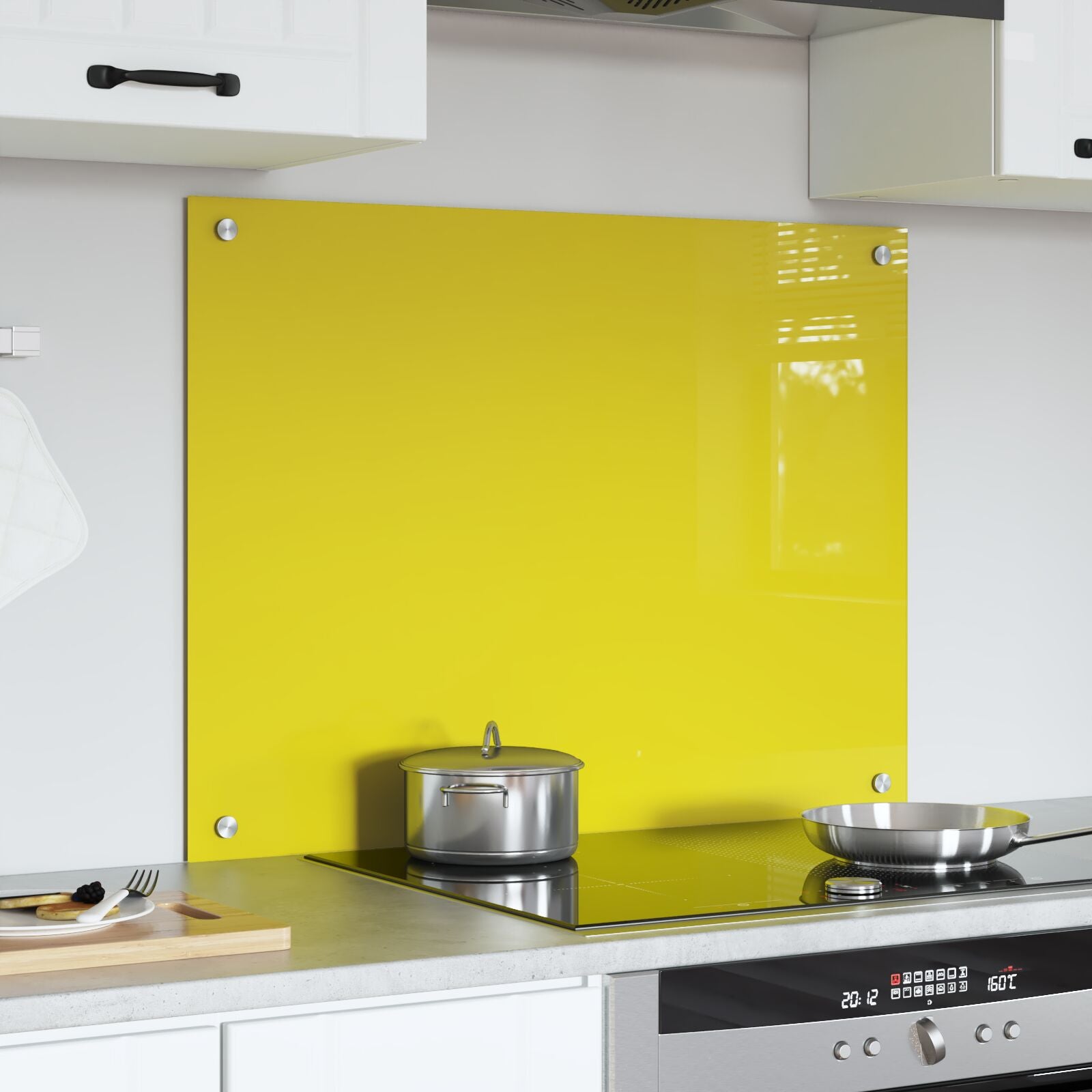 Keuken Achterwand 80X60X0,6 Cm Gehard Glas Geel 80 x 60 cm