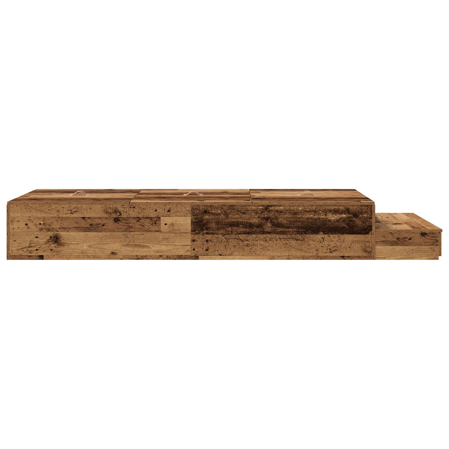 Opbergbedframe Oud Hout Massief Hout 75 X 190 Cm Opbergbedframe Artisanaal Eiken