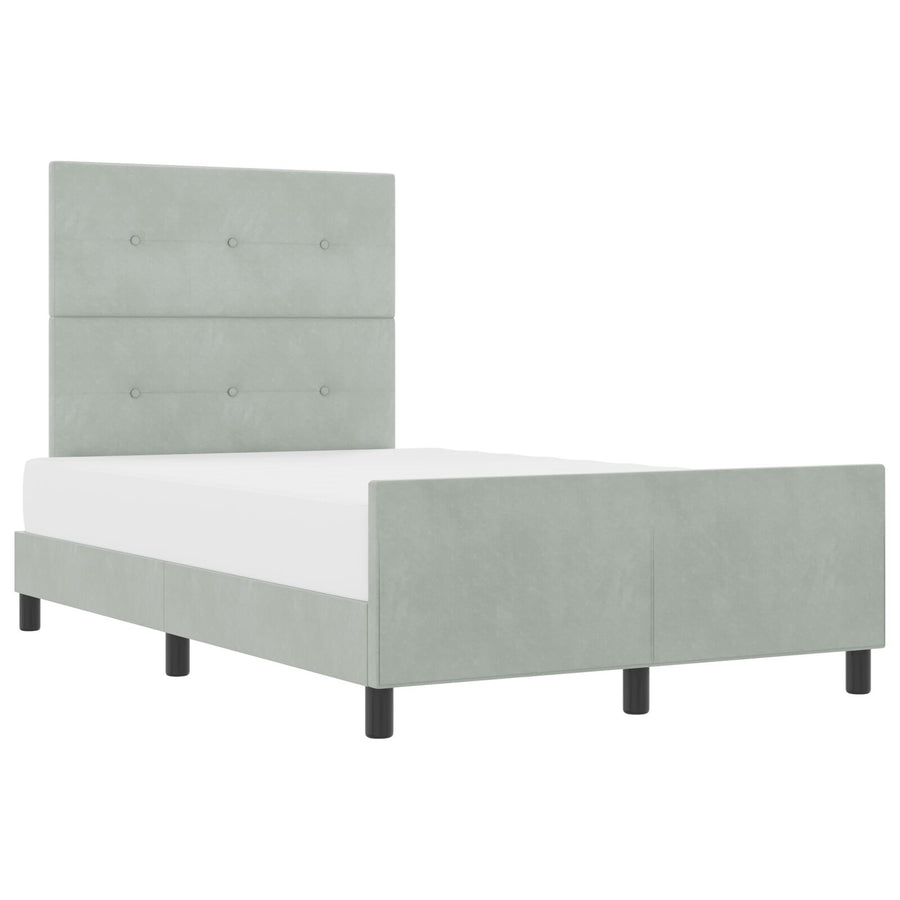 Lichtgrijze Velvet Bedframe 120X200 Cm Crème