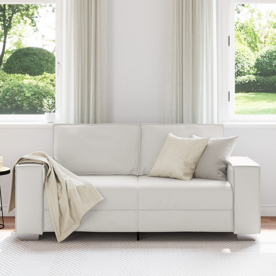 Loveseat Bank Kunstleer Wit 140 cm