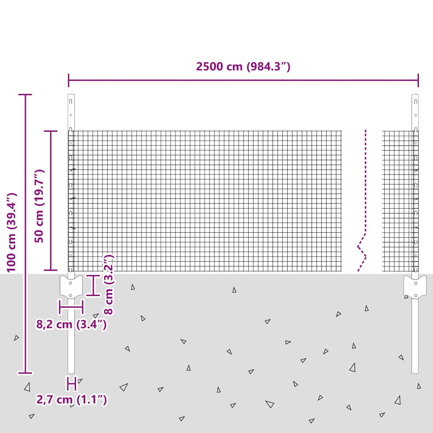 Kipdraad Hek Set Set Van 2 Gegalvaniseerd Staal 25 X 0.5 M